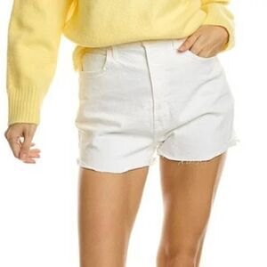 NWT Mother Superior High Waisted Tunnel Vision Cuff Fray Short White Size 27